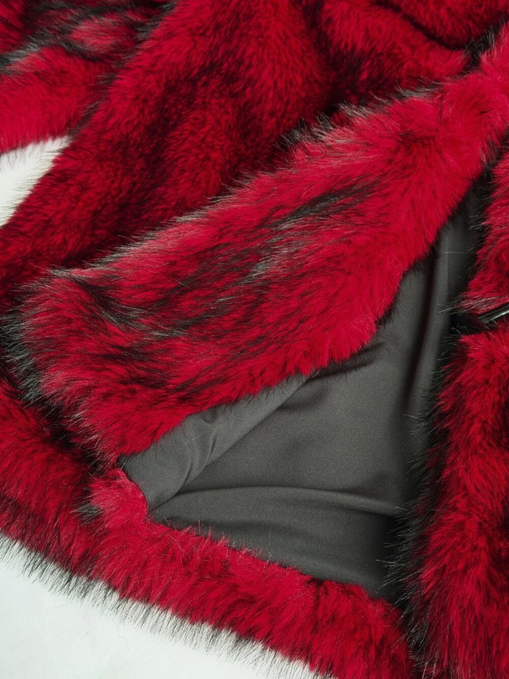 Burgundy Party Women's Plus Size Loose Faux Fur Jacket - Picture 8 of 8